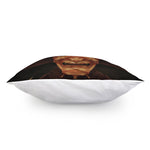 Old Japanese Samurai Mask Print Pillow Cover