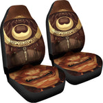 Old Japanese Samurai Mask Print Universal Fit Car Seat Covers