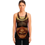 Old Japanese Samurai Mask Print Women's Racerback Tank Top