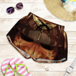 Old Japanese Samurai Mask Print Women's Shorts