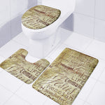 Old Religious Words Print 3 Piece Bath Mat Set