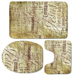 Old Religious Words Print 3 Piece Bath Mat Set