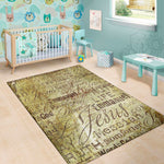 Old Religious Words Print Area Rug