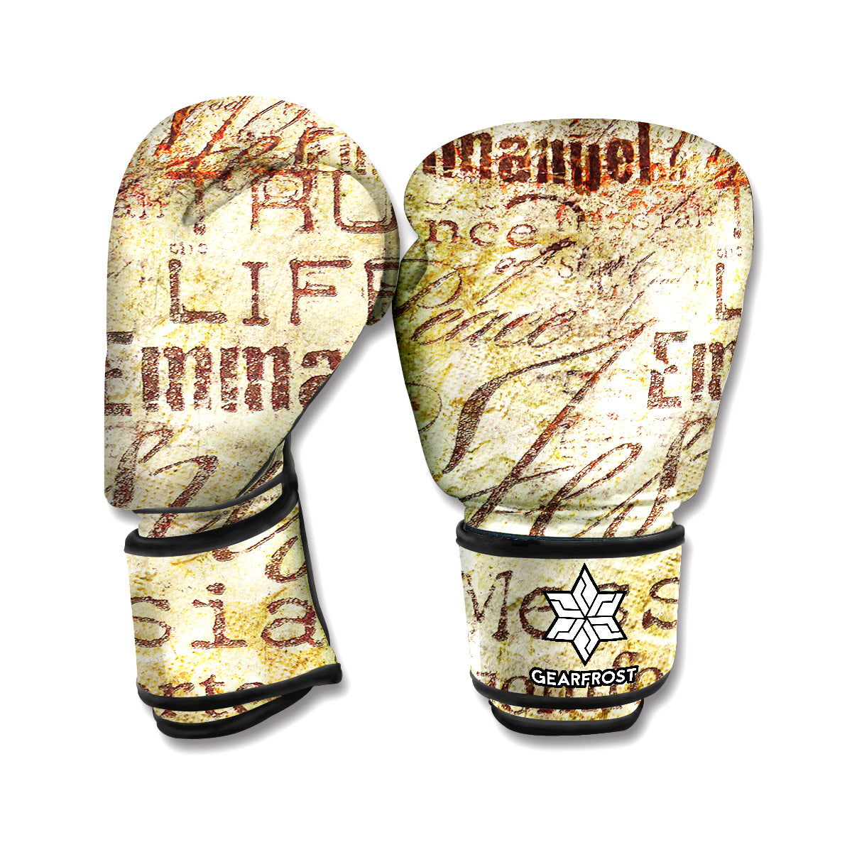 Old Religious Words Print Boxing Gloves