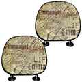 Old Religious Words Print Car Headrest Covers