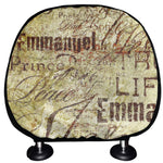 Old Religious Words Print Car Headrest Covers