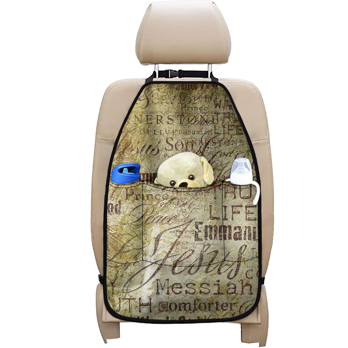 Old Religious Words Print Car Seat Organizers