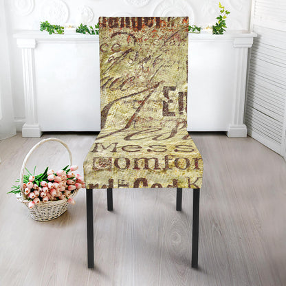 Old Religious Words Print Dining Chair Slipcover