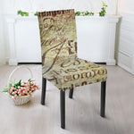 Old Religious Words Print Dining Chair Slipcover