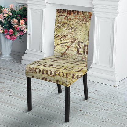 Old Religious Words Print Dining Chair Slipcover