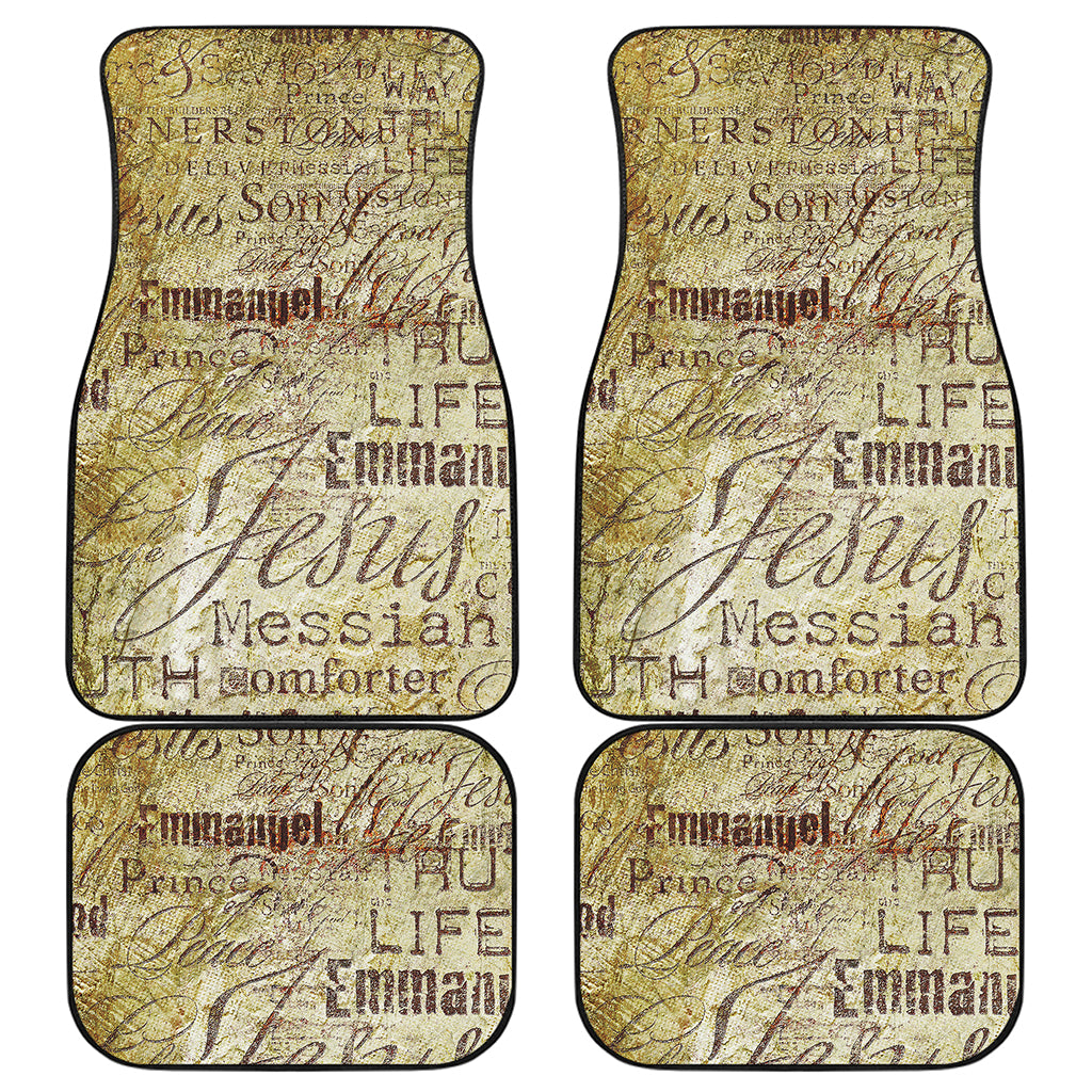 Old Religious Words Print Front and Back Car Floor Mats