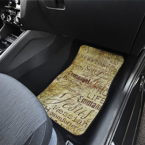 Old Religious Words Print Front and Back Car Floor Mats