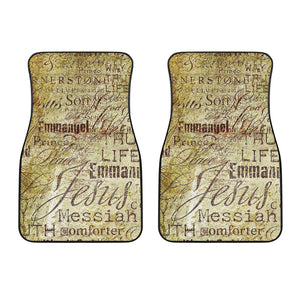 Old Religious Words Print Front Car Floor Mats