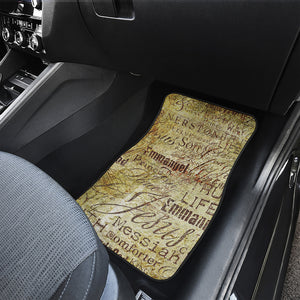 Old Religious Words Print Front Car Floor Mats