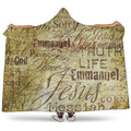 Old Religious Words Print Hooded Blanket