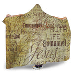 Old Religious Words Print Hooded Blanket