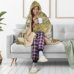 Old Religious Words Print Hooded Blanket