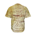 Old Religious Words Print Men's Baseball Jersey