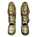 Old Religious Words Print Muay Thai Shin Guard