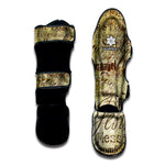 Old Religious Words Print Muay Thai Shin Guard