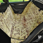 Old Religious Words Print Pet Car Back Seat Cover