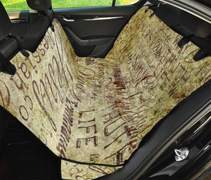 Old Religious Words Print Pet Car Back Seat Cover