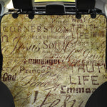 Old Religious Words Print Pet Car Back Seat Cover