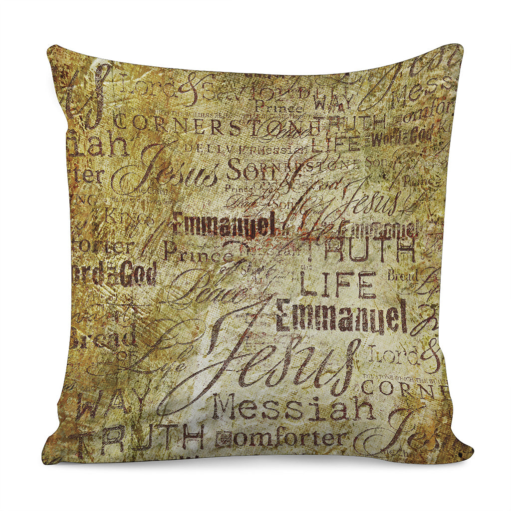 Old Religious Words Print Pillow Cover