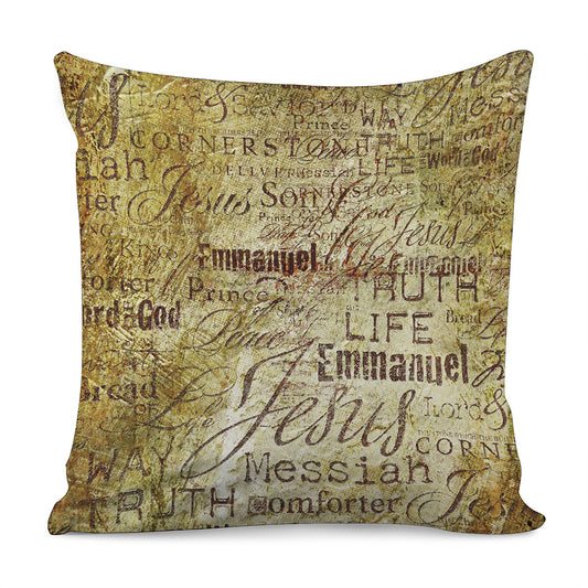 Old Religious Words Print Pillow Cover