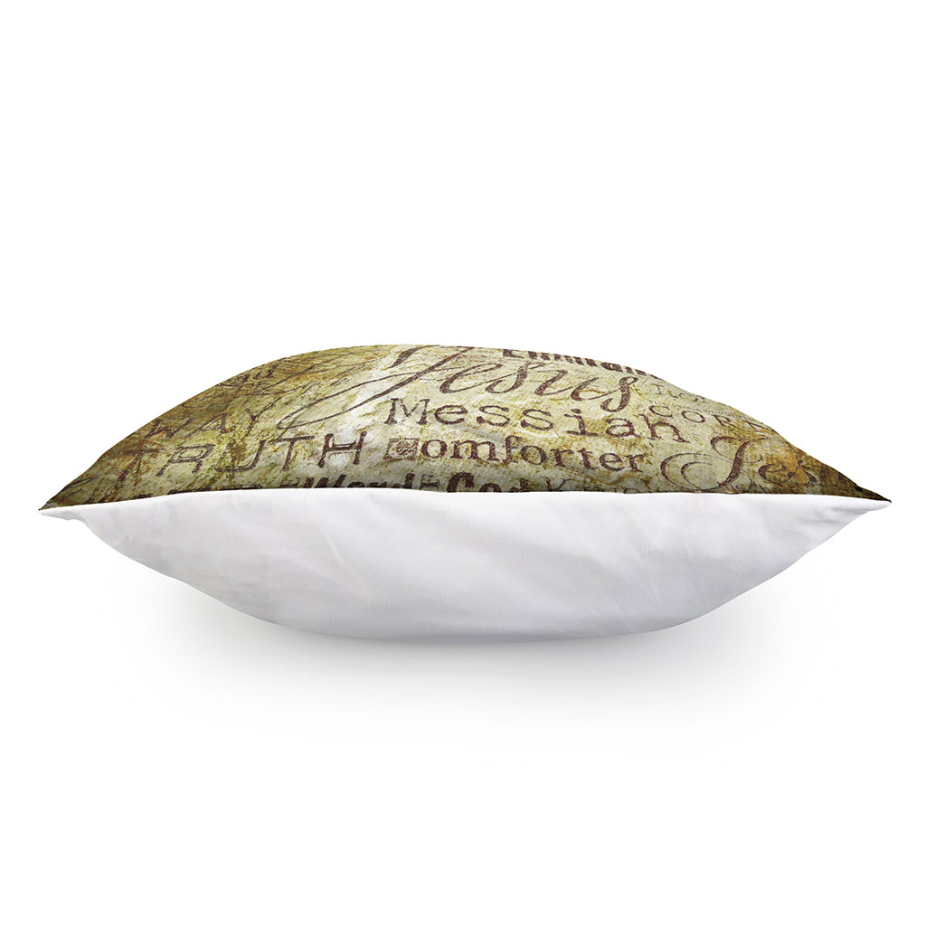 Old Religious Words Print Pillow Cover
