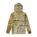 Old Religious Words Print Pullover Hoodie