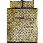 Old Religious Words Print Quilt Bed Set