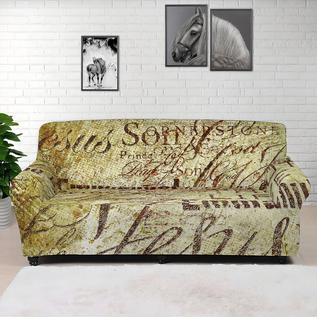 Old Religious Words Print Sofa Cover