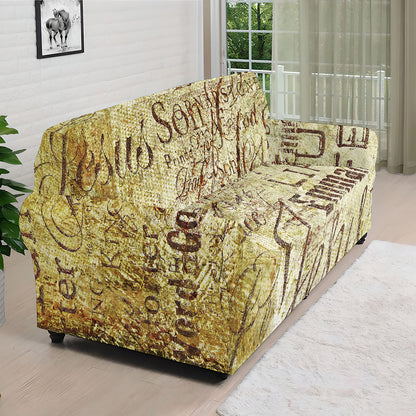 Old Religious Words Print Sofa Cover