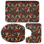 Old School Tattoo Print 3 Piece Bath Mat Set
