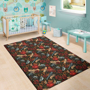 Old School Tattoo Print Area Rug