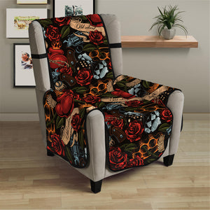 Old School Tattoo Print Armchair Protector