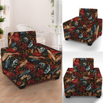 Old School Tattoo Print Armchair Slipcover