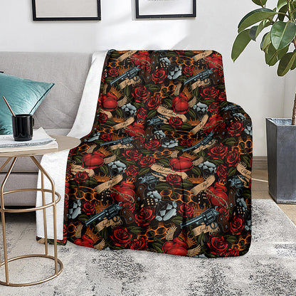 Old School Tattoo Print Blanket