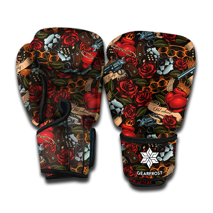 Old School Tattoo Print Boxing Gloves