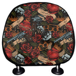 Old School Tattoo Print Car Headrest Covers