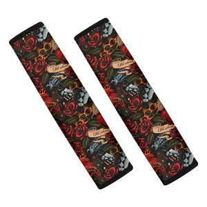 Old School Tattoo Print Car Seat Belt Covers