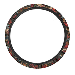 Old School Tattoo Print Car Steering Wheel Cover