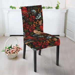 Old School Tattoo Print Dining Chair Slipcover