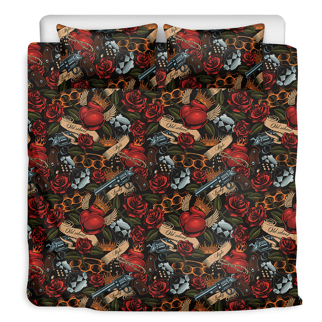 Old School Tattoo Print Duvet Cover Bedding Set