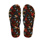 Old School Tattoo Print Flip Flops