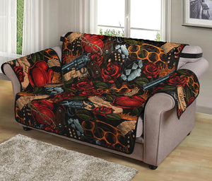 Old School Tattoo Print Loveseat Protector