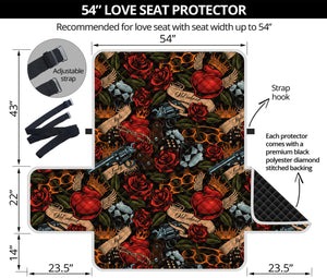 Old School Tattoo Print Loveseat Protector