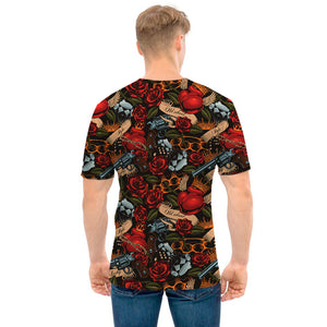 Old School Tattoo Print Men's T-Shirt