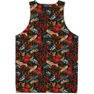 Old School Tattoo Print Men's Tank Top